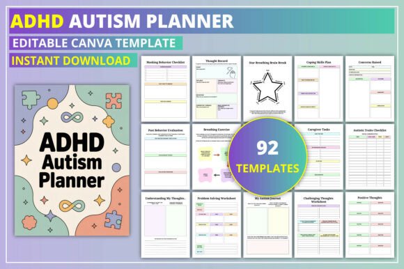 Download Editable ADHD Autism Planner - Editable Collection