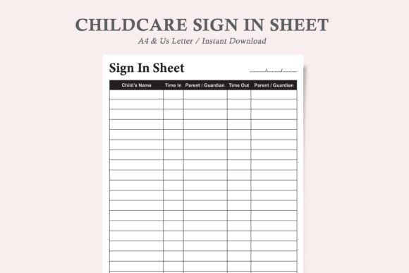 Download Childcare Sign in Sheet,daycare Sign in - Premium Resources
